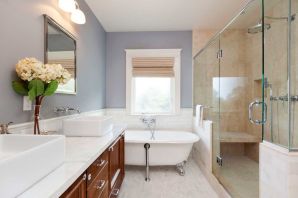 Дизайн ванной комнаты краской