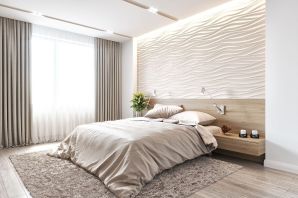 Стеновые панели в спальне над кроватью