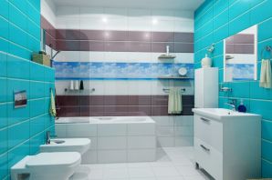 Два цвета плитки в ванной варианты