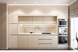 Кухня белая прямая дизайн
