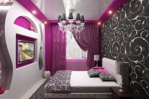 Интерьер комнаты в розовых тонах