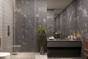 Ванная комната светлый бетон