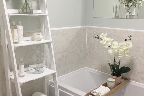 Дизайн полки над ванной