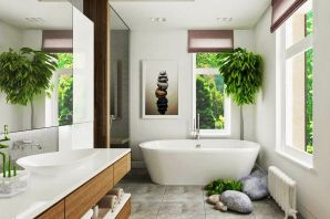Оформление ванной комнаты в частном доме