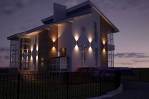Подсветка фасада частного дома