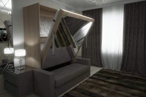 Подъемная кровать с диваном