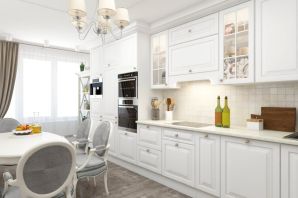 Белый кухонный гарнитур в интерьере