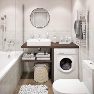 Простой дизайн ванной комнаты с туалетом