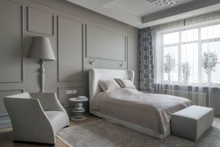 Дизайн комнаты в серых тонах современный
