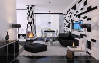 Дизайн квартиры в черно белых тонах