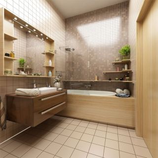 Однотонная ванная комната