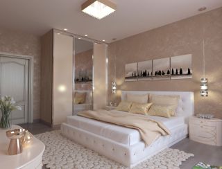 Дизайн спальни в кремовых тонах