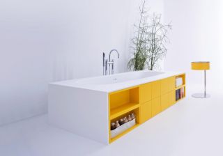 Оформление пространства под ванной