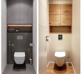 Дизайн туалета со шкафом