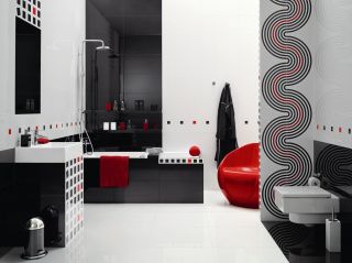 Панели черно белые в ванную