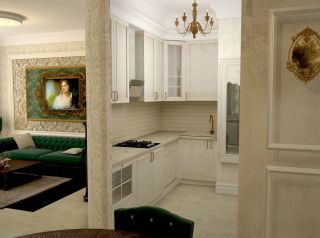 Кухня гостиная в английском стиле дизайн