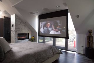 Телевизор на потолке в интерьере