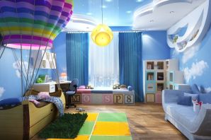 Современный потолок в детской комнате
