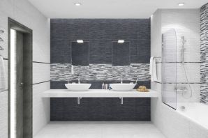 Плитка ванная комната в серых тонах