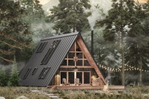 Треугольные дома в лесу