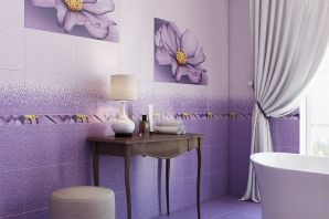 Плитка фиолетовая в ванную