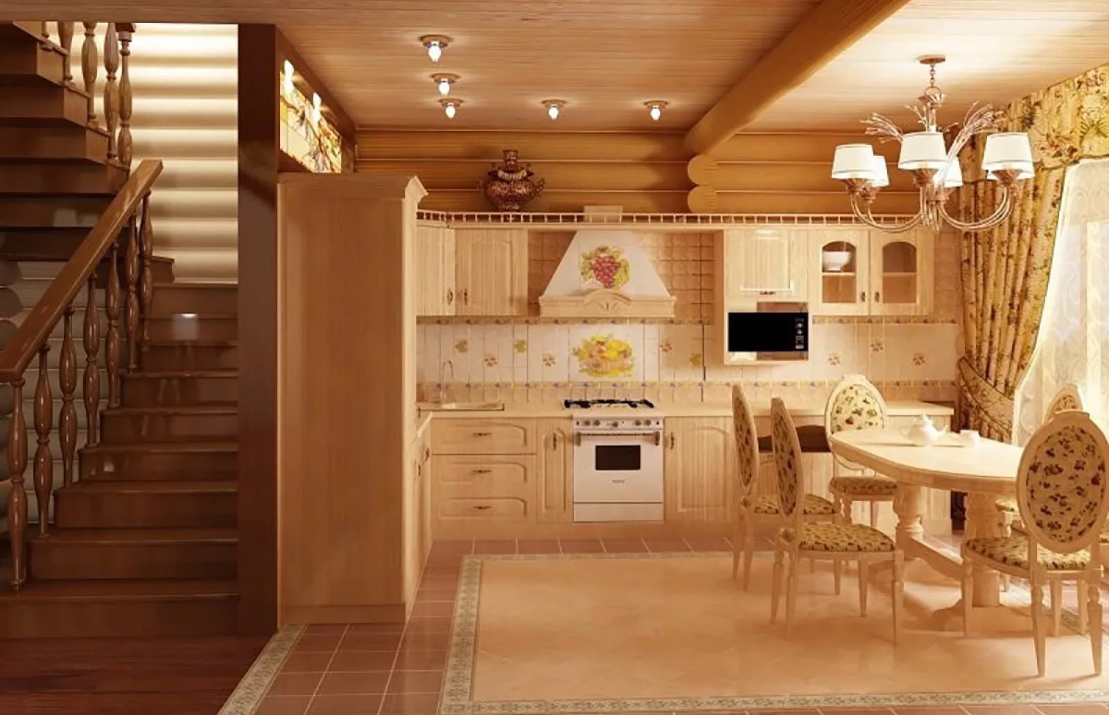 20 вариантов дизайна кухни в деревянном доме. Интересные решения