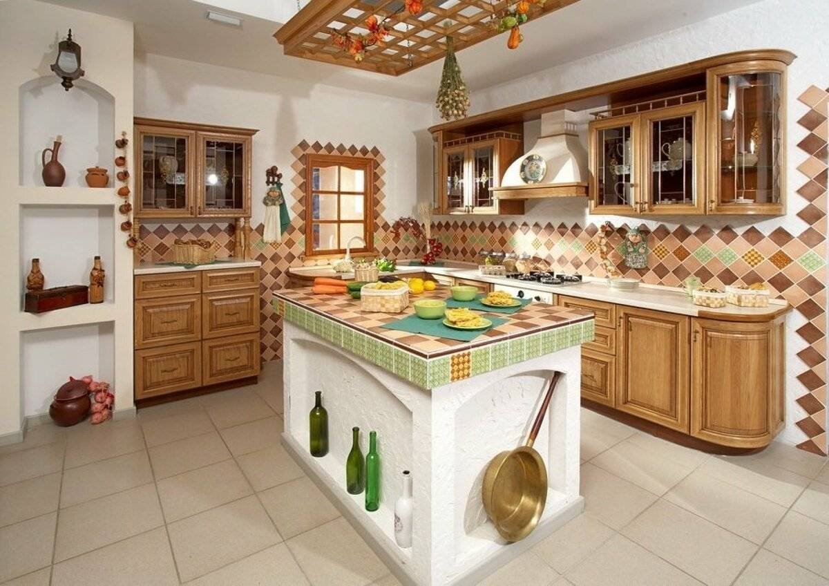 Кухня в русском стиле (74 фото)