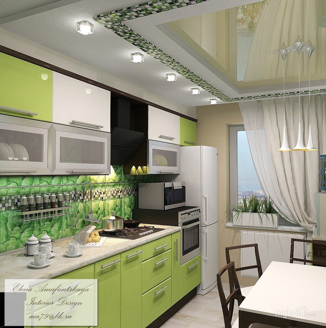 кухни в бежево зеленых тонах фото