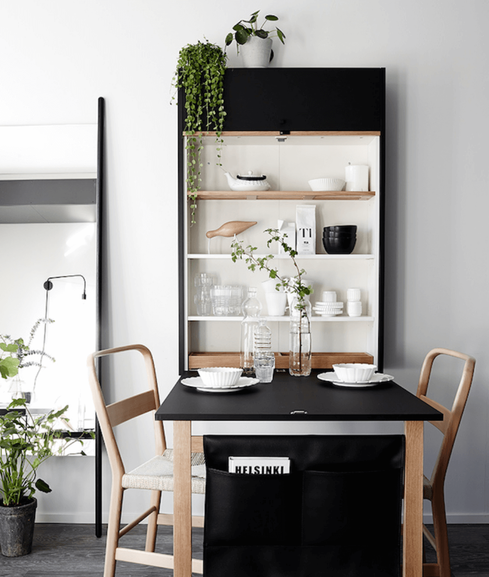 столы для кухни встроенные в стену