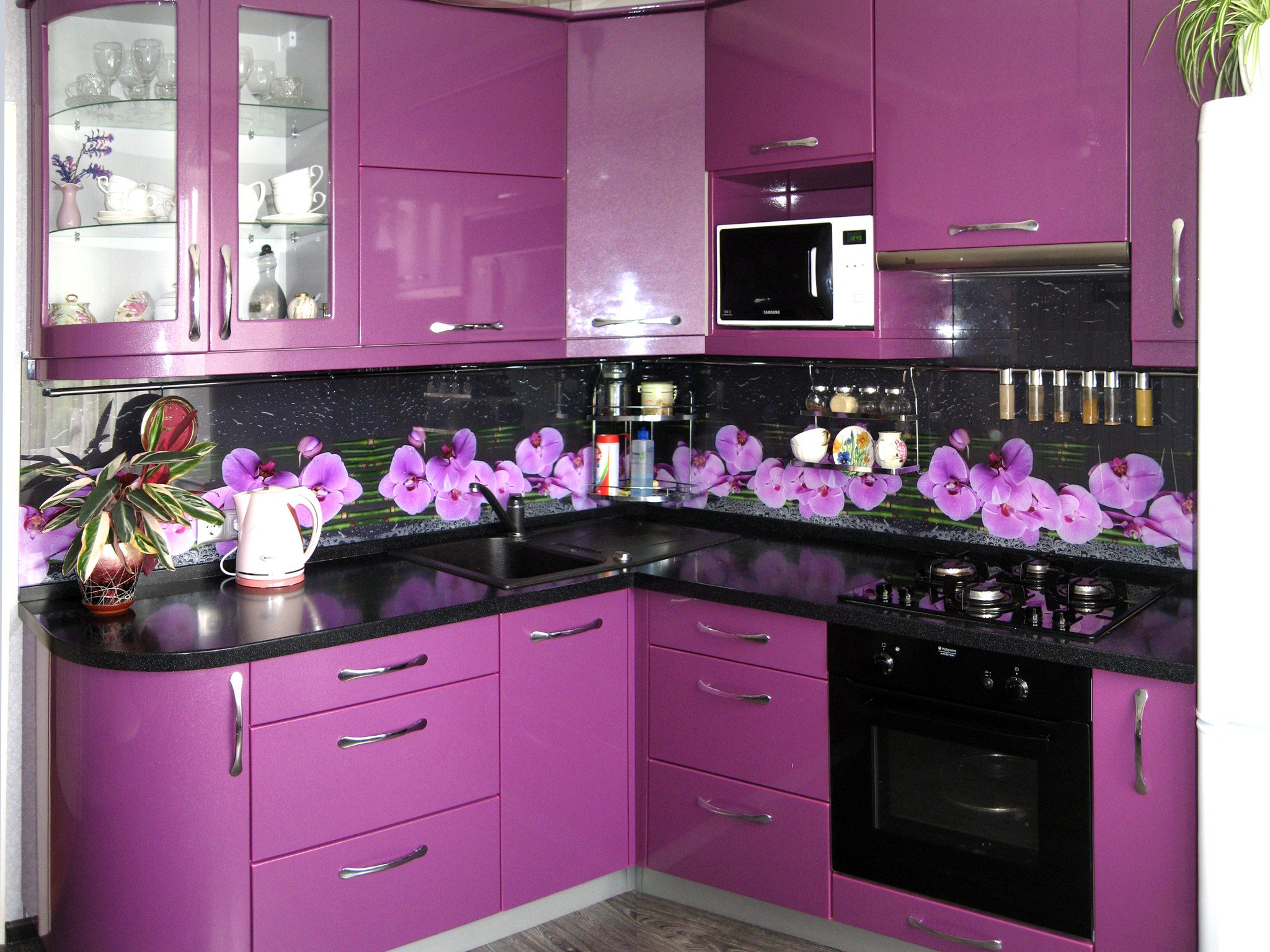 Кухонный фартук для фиолетовой кухни