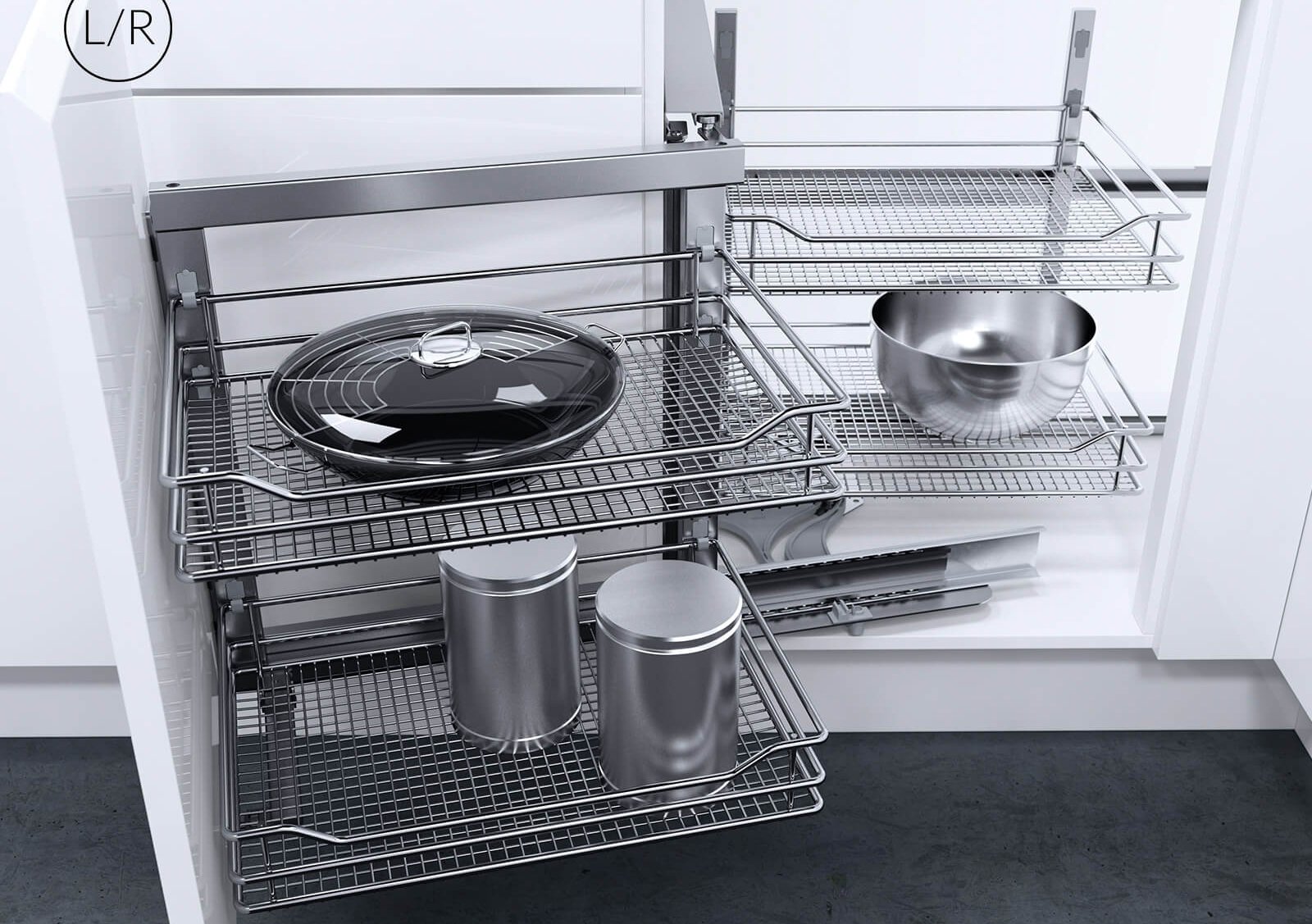 кухонные системы хранения механизмы в угловой стол