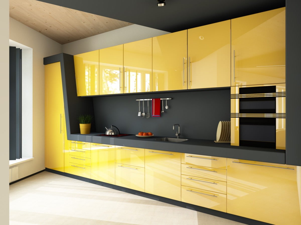 Дизайн желтой кухни: 110 самых красивых вариантов