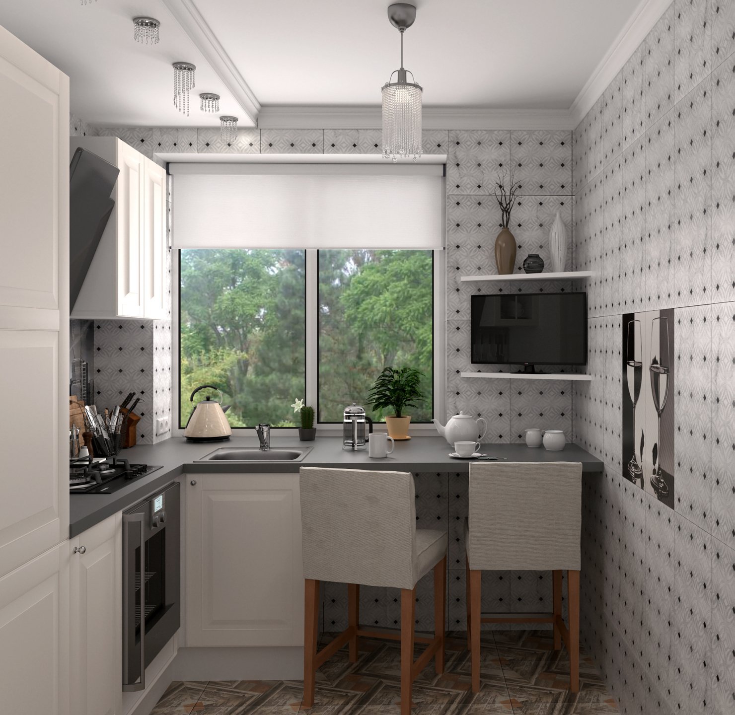 Дизайн планировки интерьера кухни-студии (50 реальных фото)