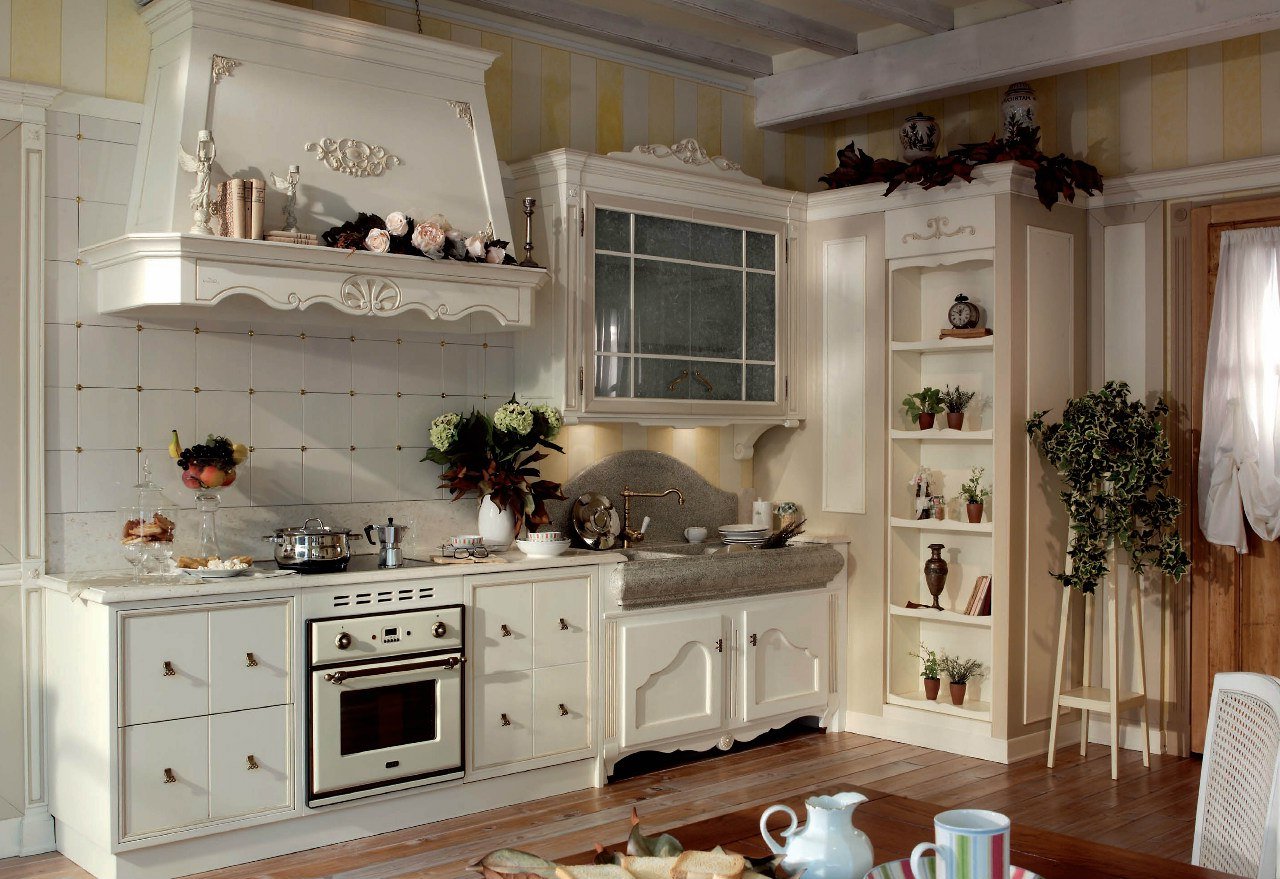 кухня угловая в стиле прованс фото интерьер
