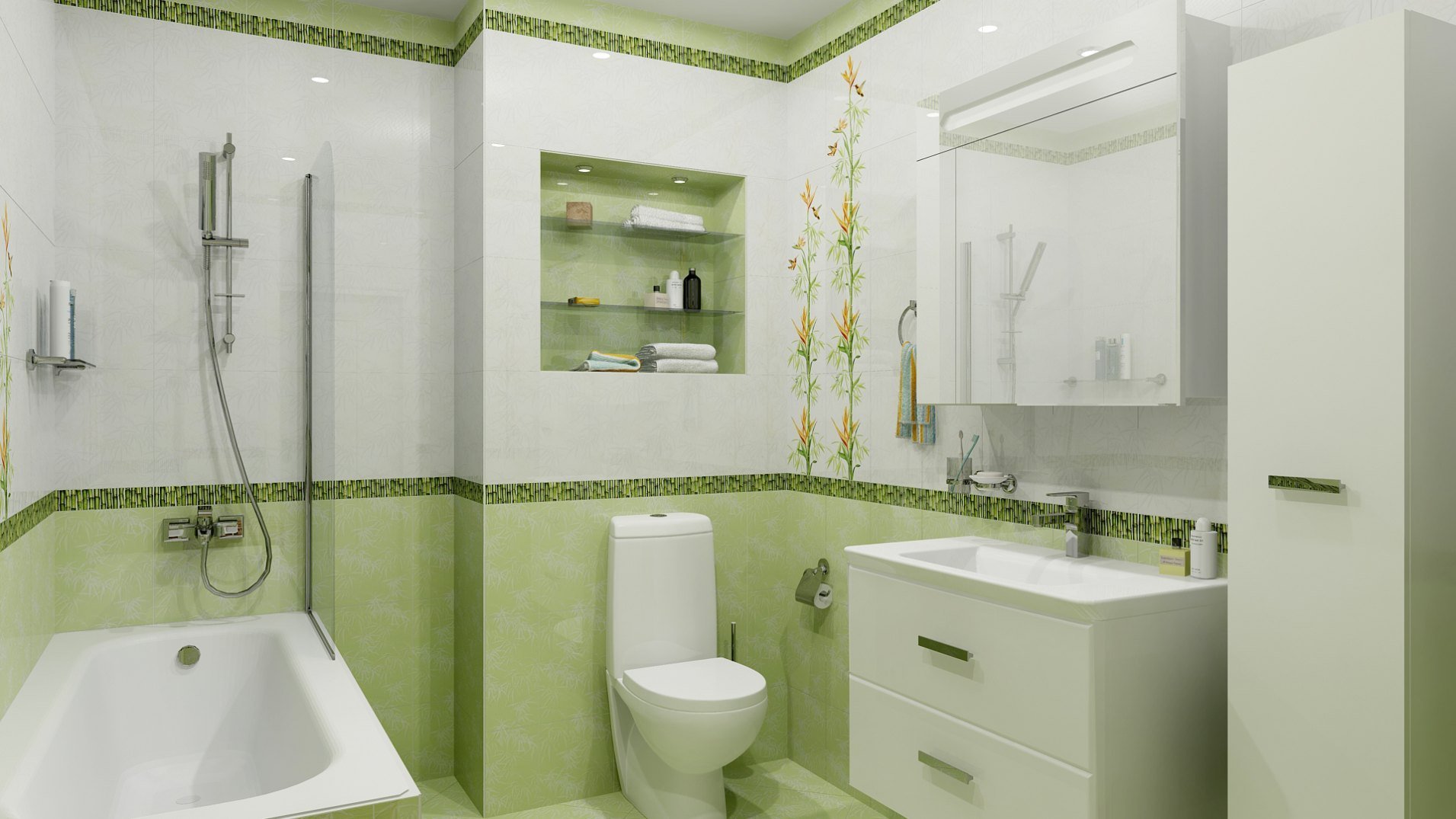 Идеи для ванных комнат с плиткой Леруа Мерлен