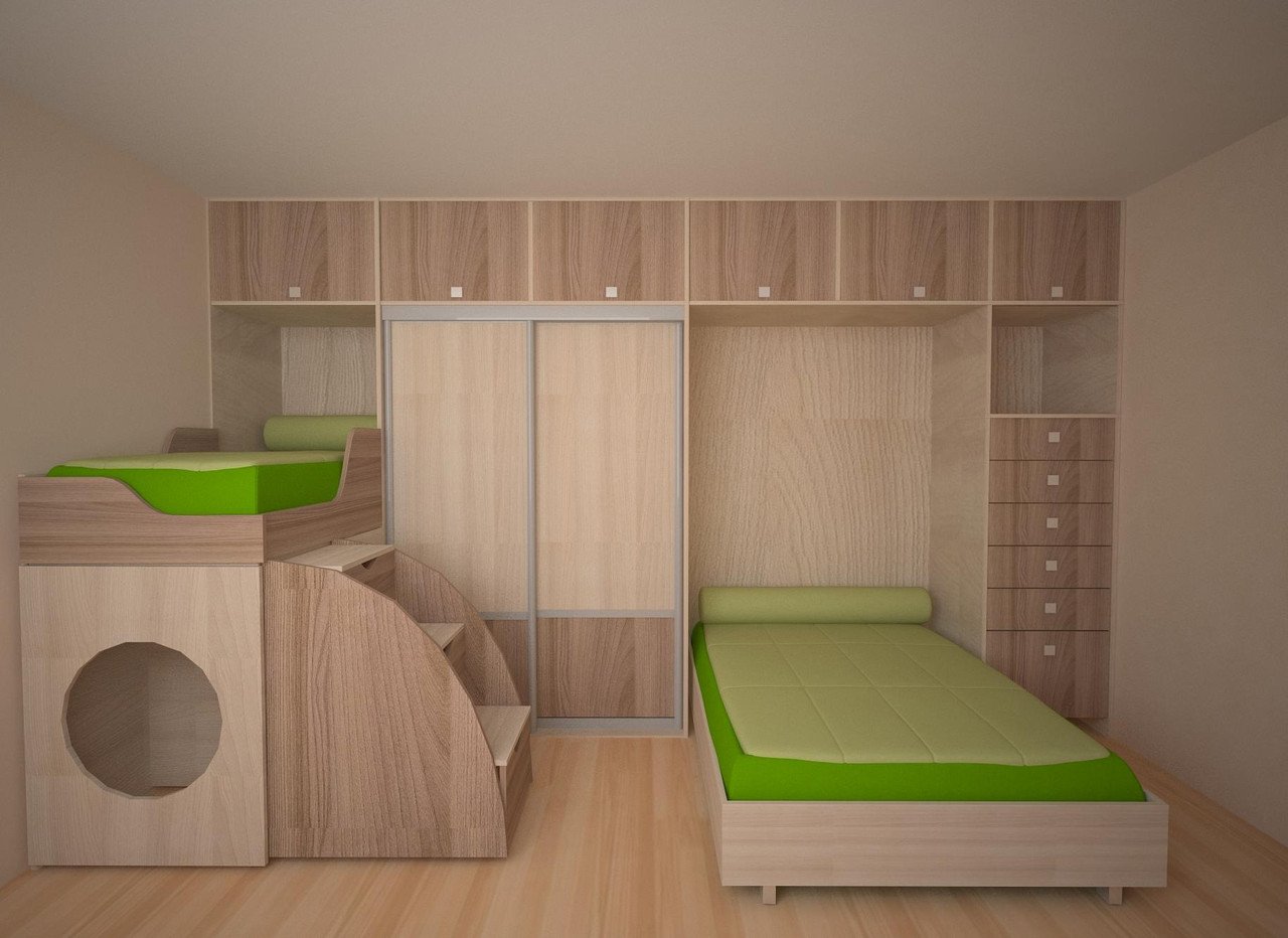 мебель трансформер для детской 2 кровати