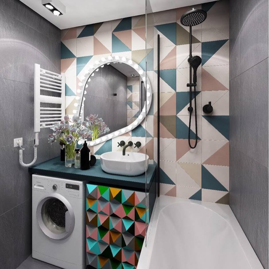 Серый керамогранит в ванной комнате дизайн