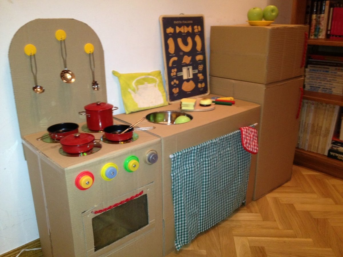 Идеи детской кухни из коробок
