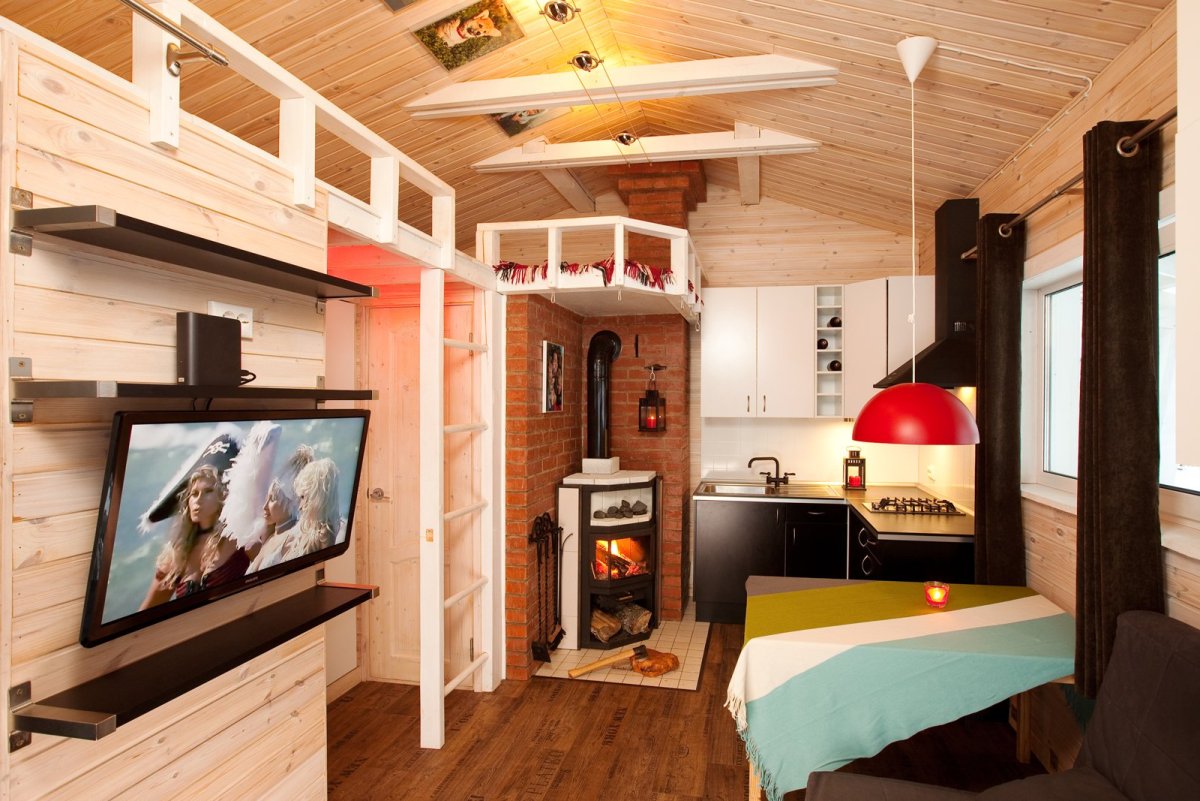 Мини домик с печкой