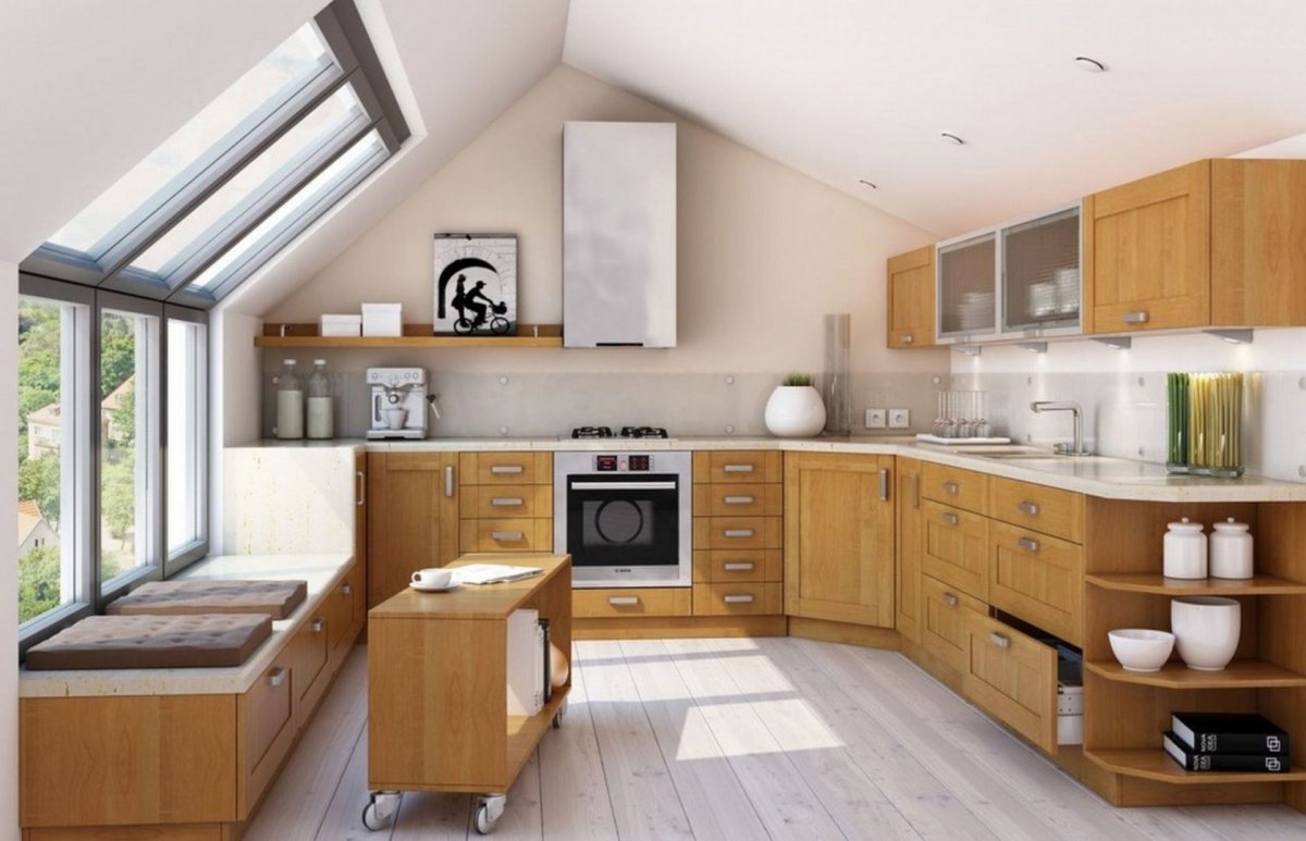 Кухня на мансарде