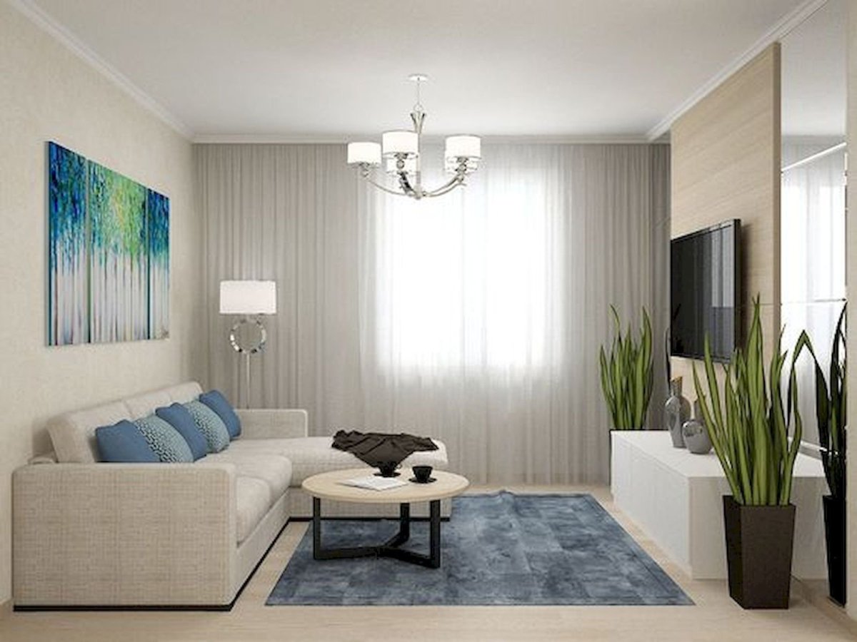 Дизайн гостинной комнаты в светлых тонах