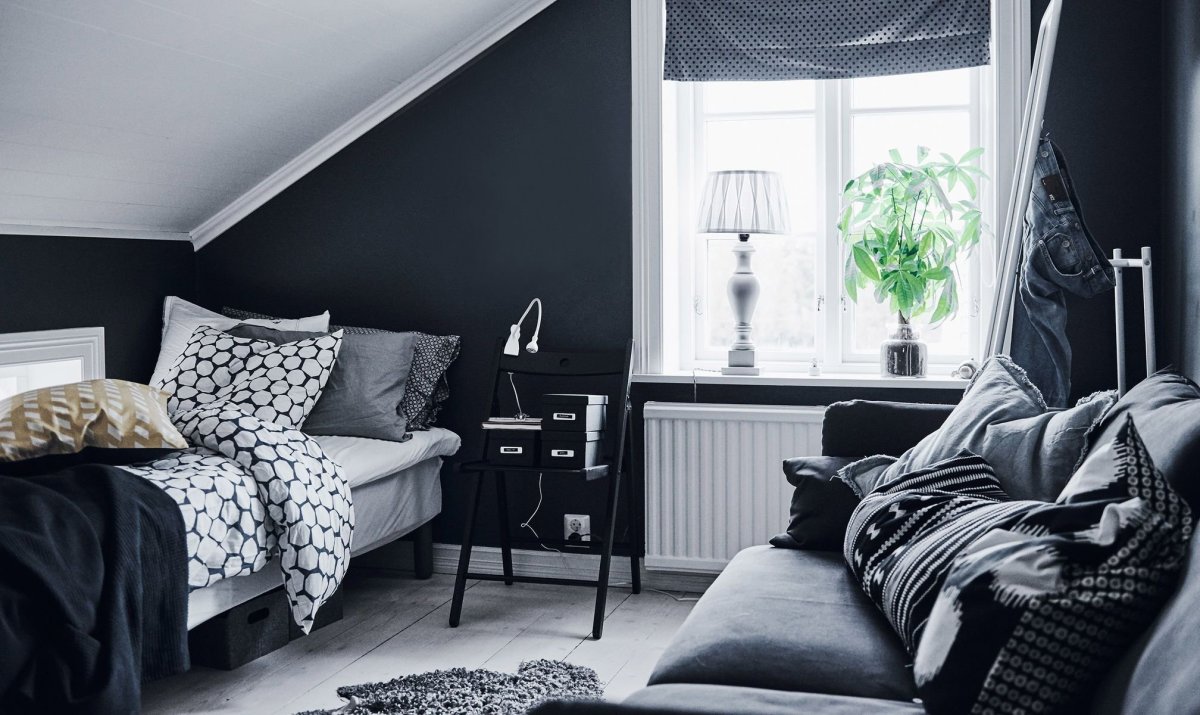 Комната в темном стиле для подростка