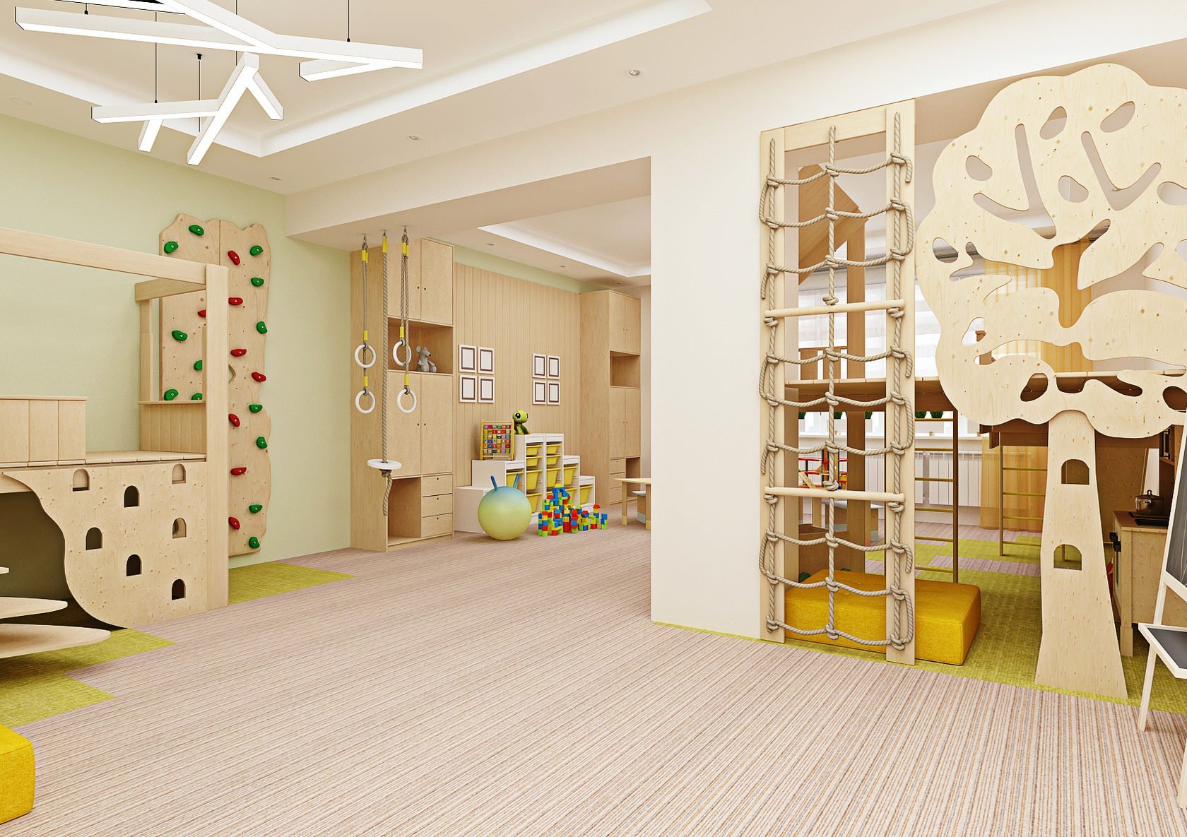 Интерьер детского сада в эко стиле