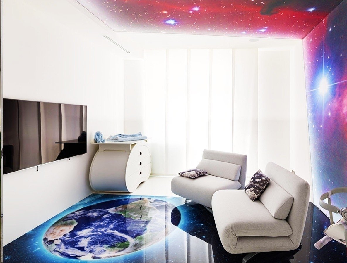 Гостиная комната в стиле космоса