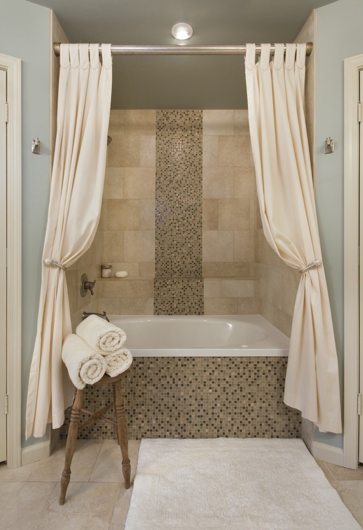 ванная комната с ванной и шторкой дизайн