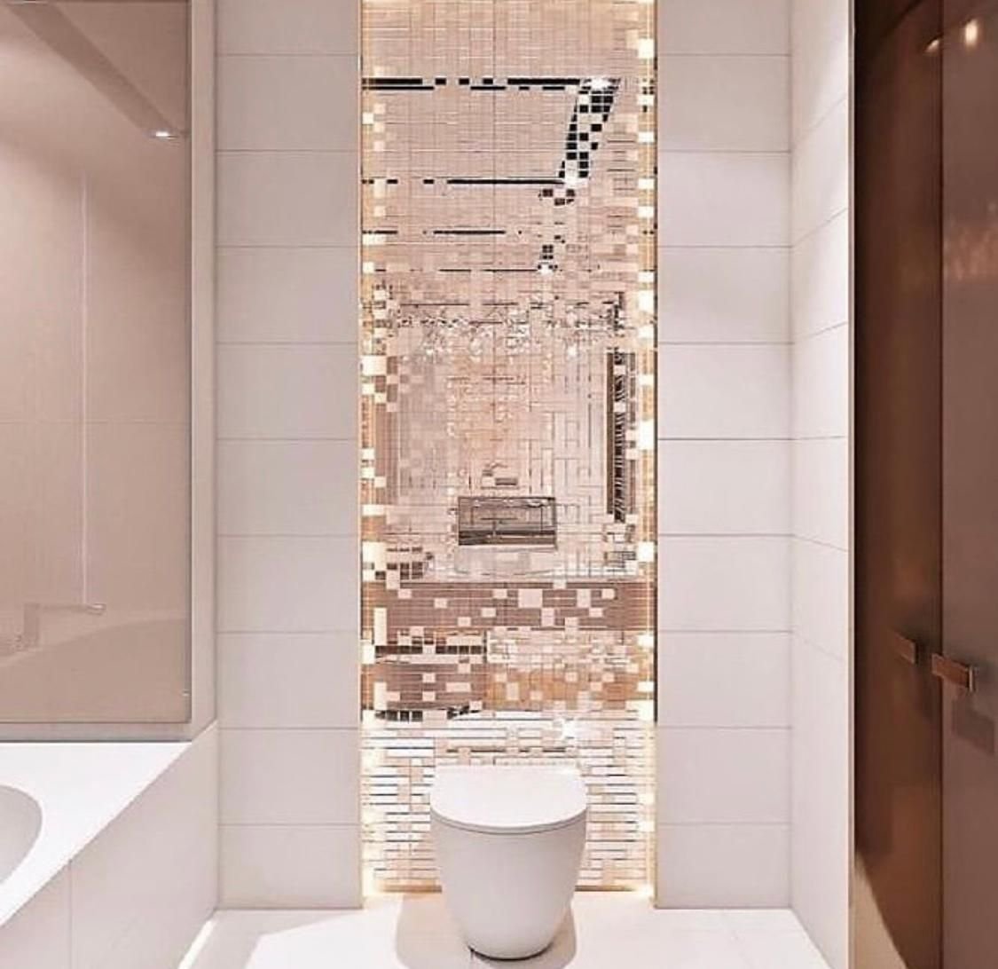 плитка с мозаикой в ванной дизайн