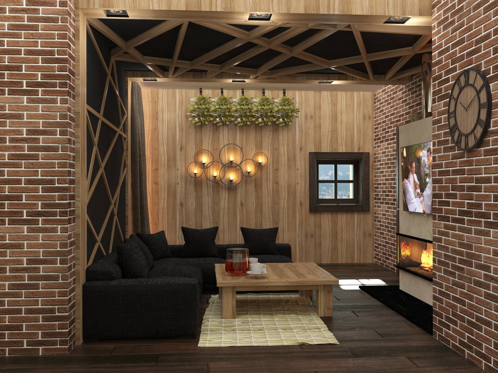 интерьер комнаты отдыха в сауне в современном стиле