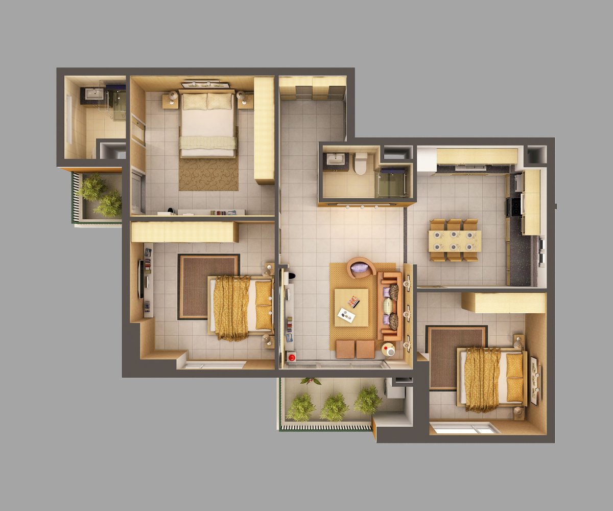 План комнаты сверху