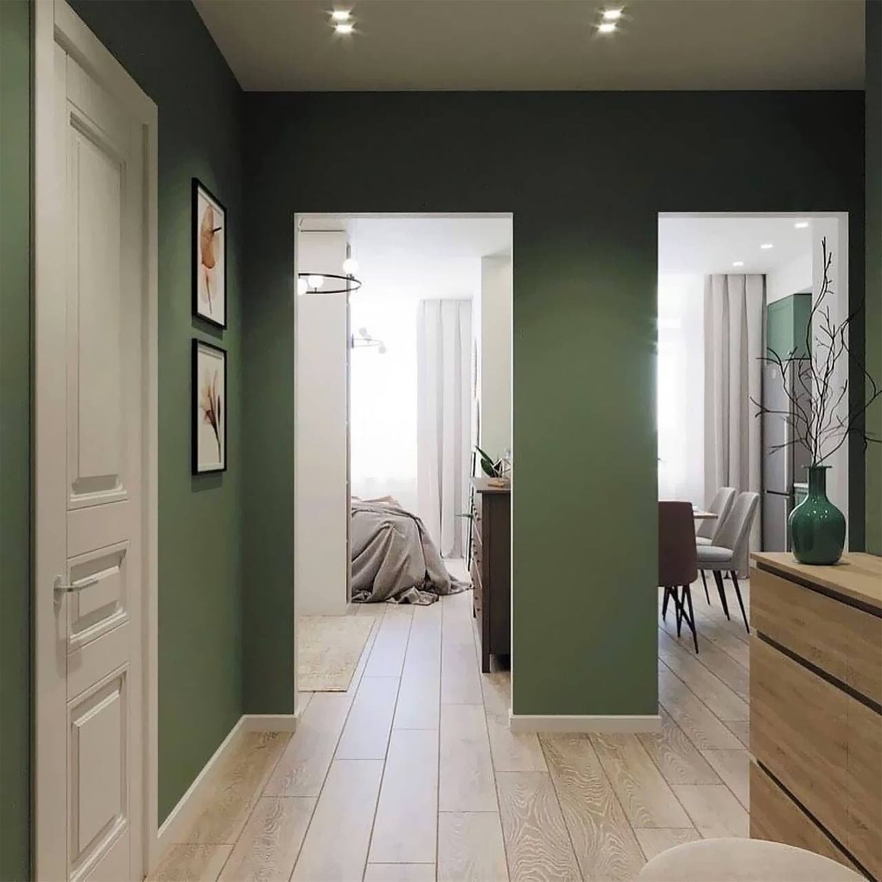 Зеленая прихожая, интерьер, стены, мебель, фото | Все о дизайне и ремонте дома