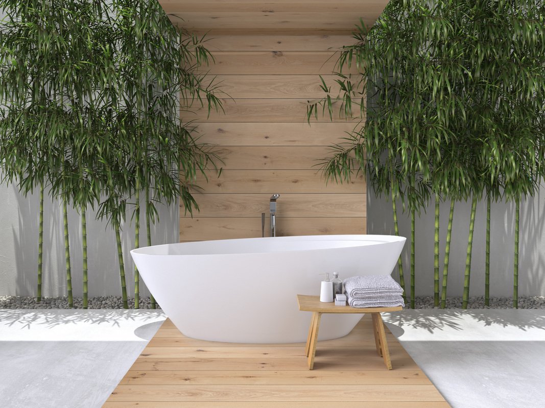 Ванная комната в стиле эко бамбук
